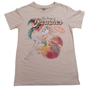 Looney Tunes Lola Bunny Peaches Graphic T-Shirt Mens Medium Cream  NEW